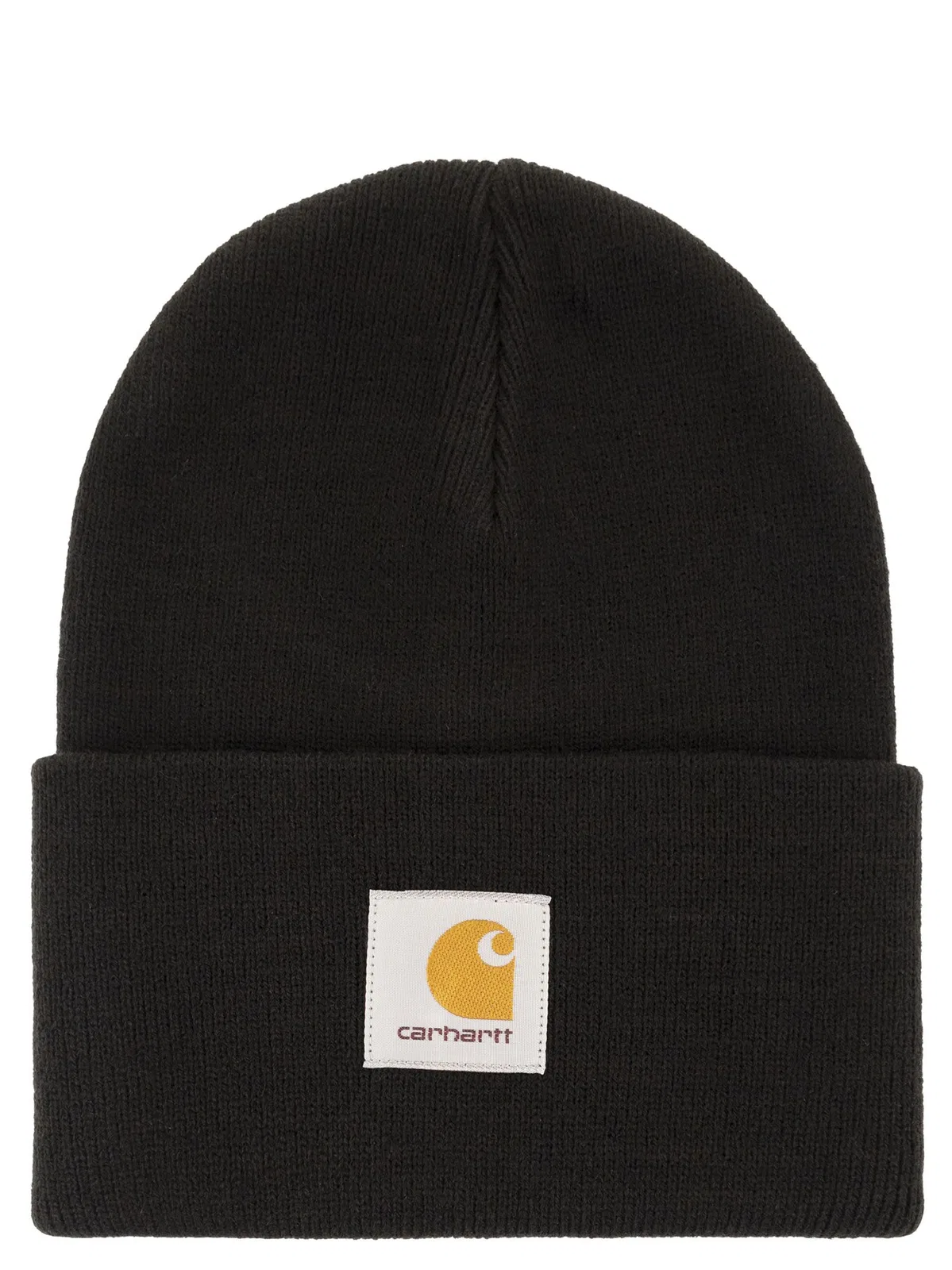 Carhartt Hat With Turn-up And Logo Label In Black