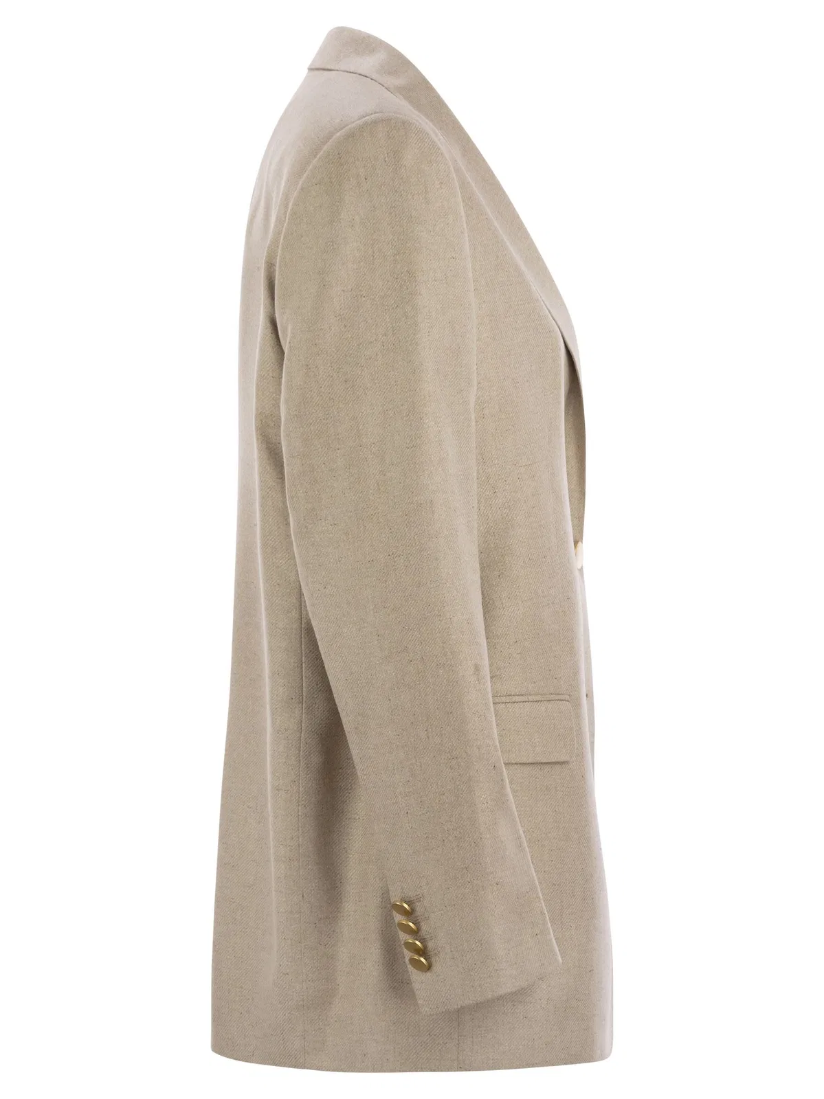 Tagliatore Silk Two-button Jacket With Patch Pockets In Beige