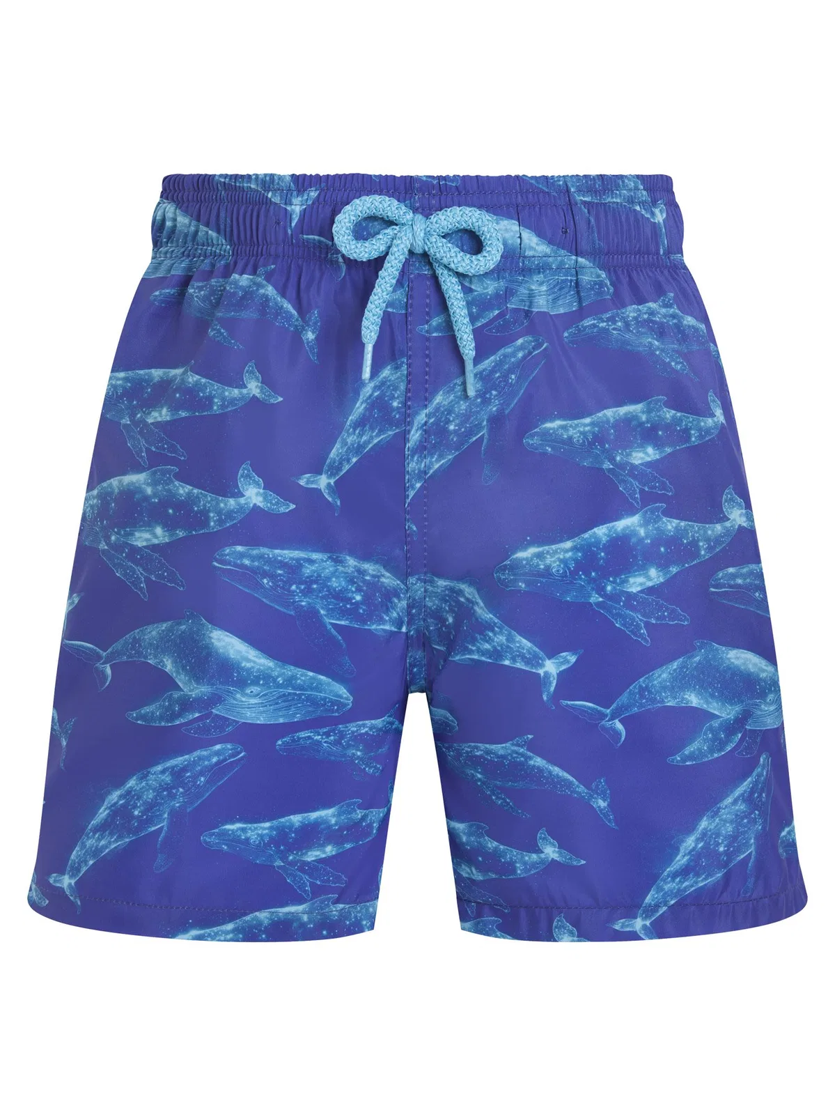 Boys’ Recycled Polyester Swim Shorts With Whale Print