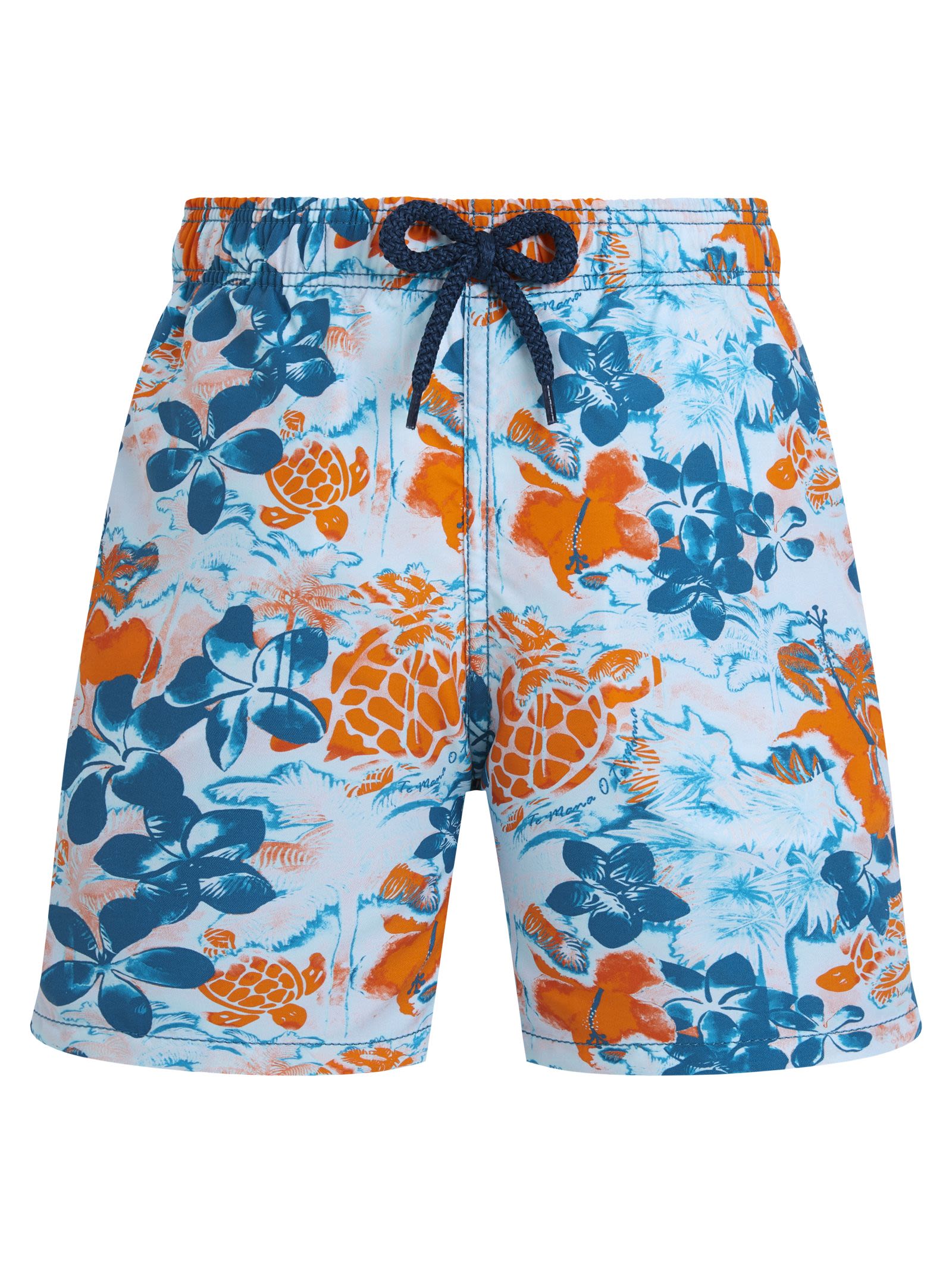 Multi-Coloured Turtle Print Swimming Trunks