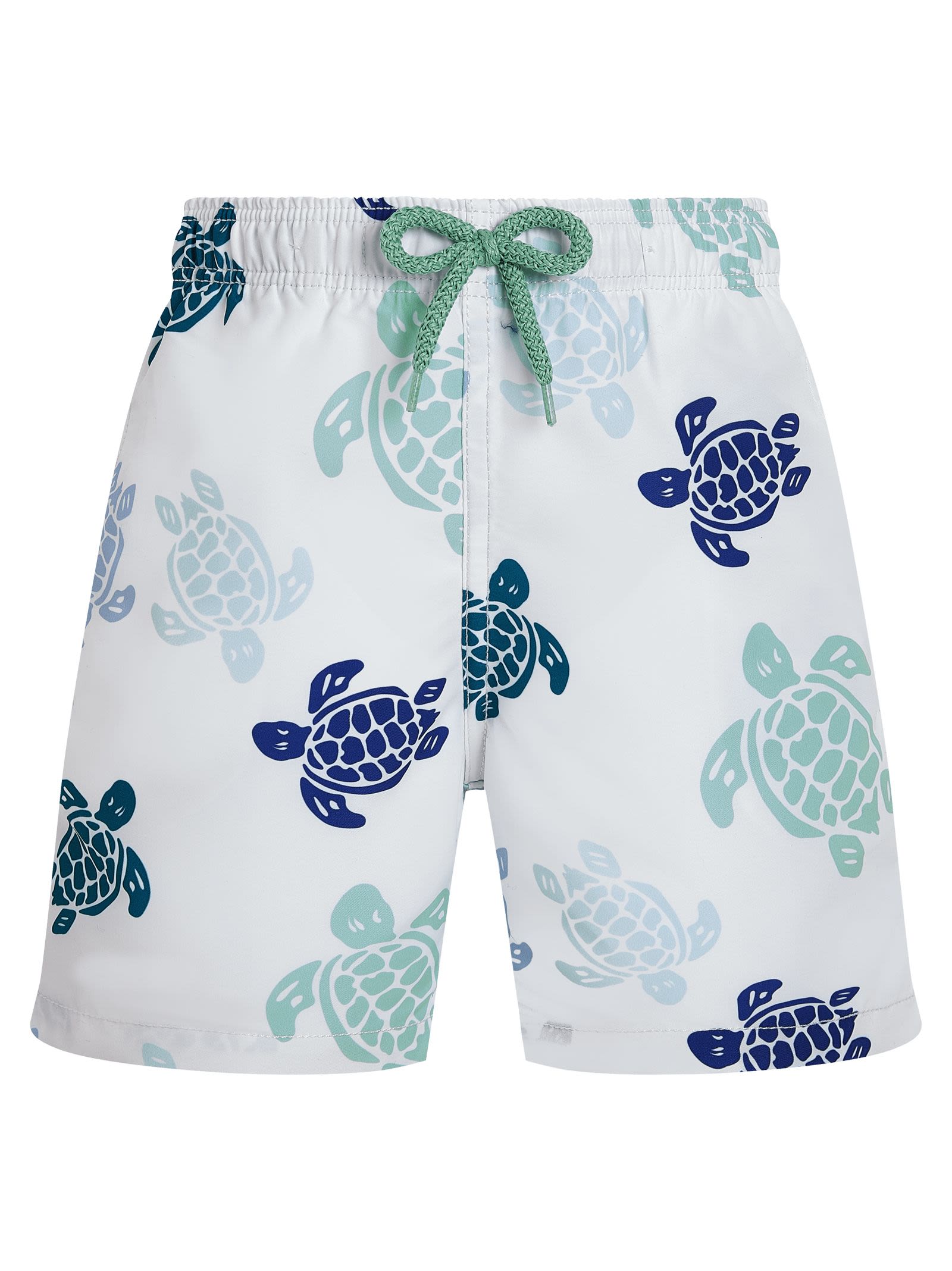 Boys’ Recycled Polyamide Swim Shorts With Turtle Print