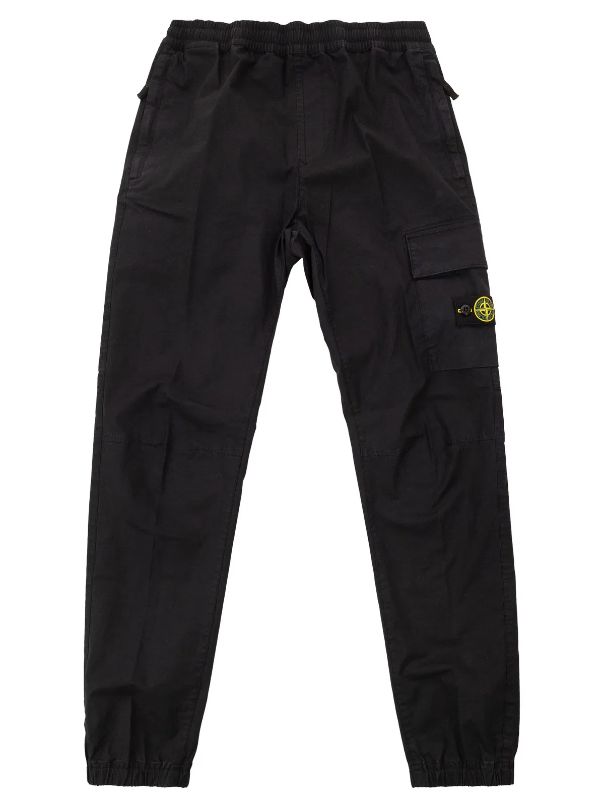 Stretch Cotton Cargo Jogger Trousers With Compass Badge