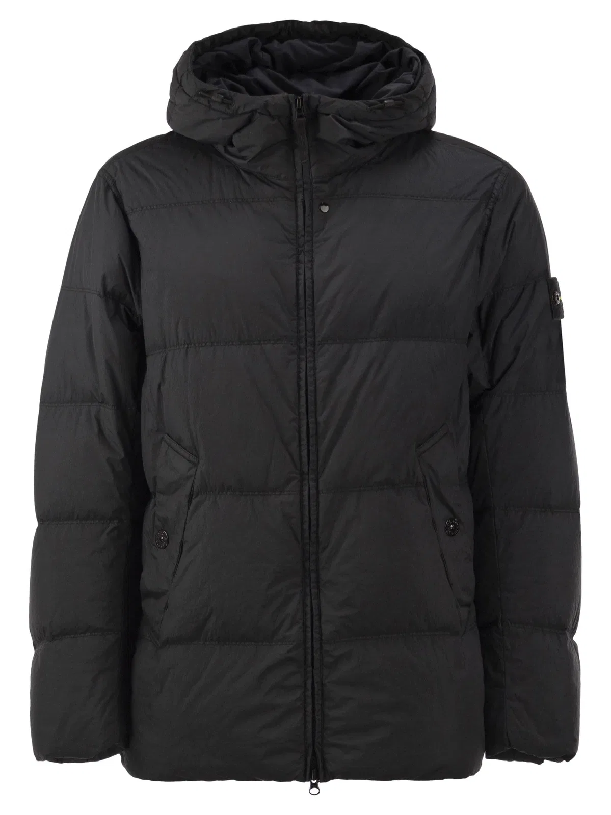 Garment Dyed Crinkle Reps Ny Hooded Down Jacket With Duck Down Padding
