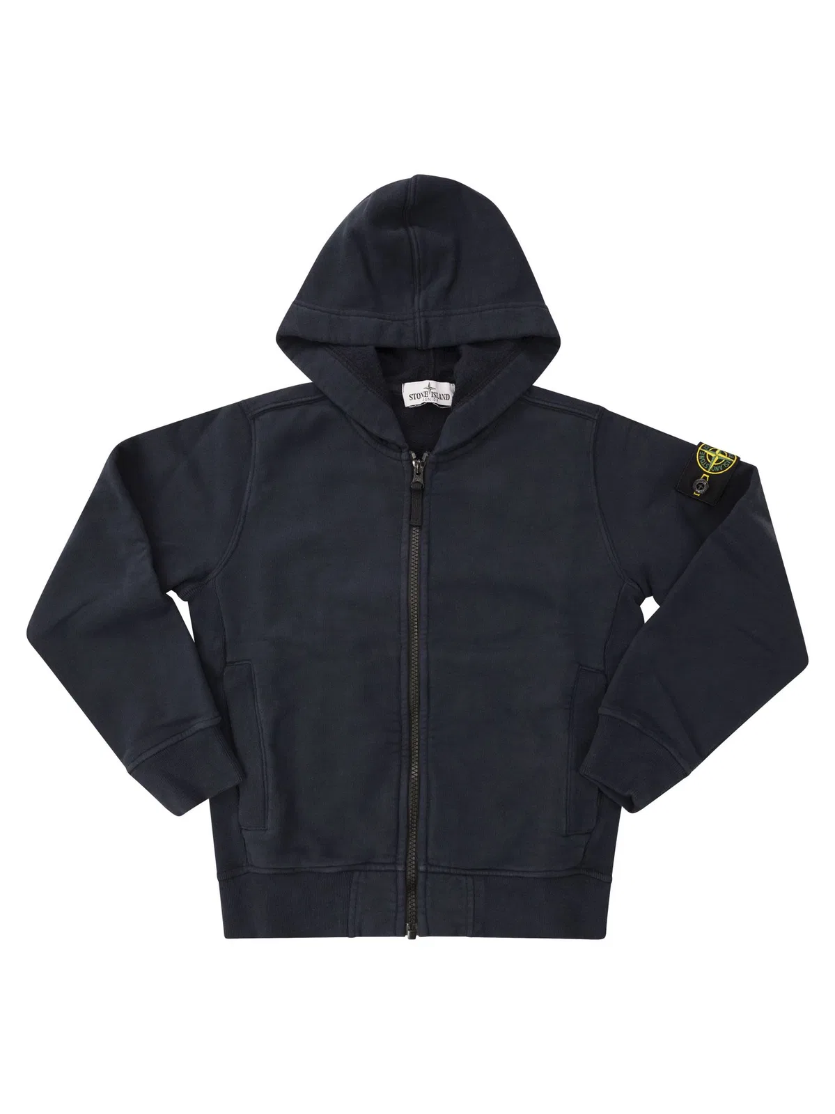 Cotton Zip-Up Hoodie With Compass Badge