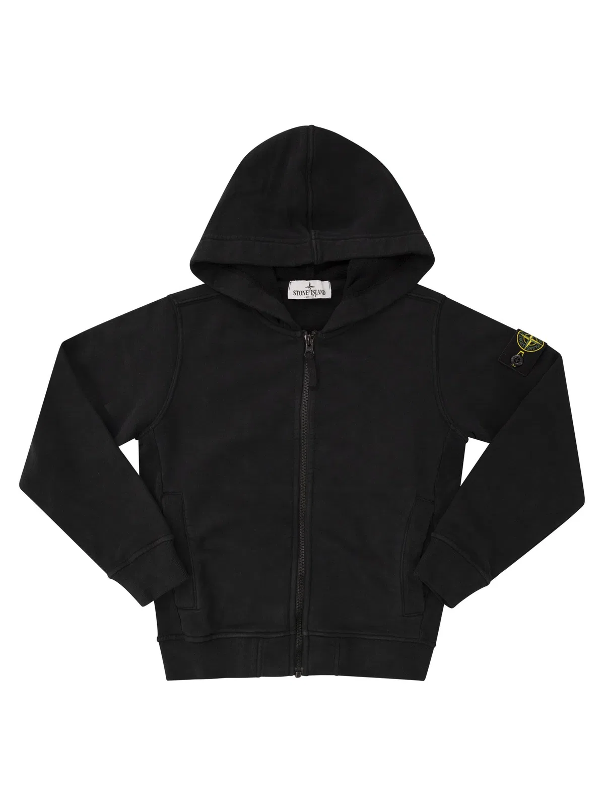 Cotton Zip-Up Hoodie With Compass Badge