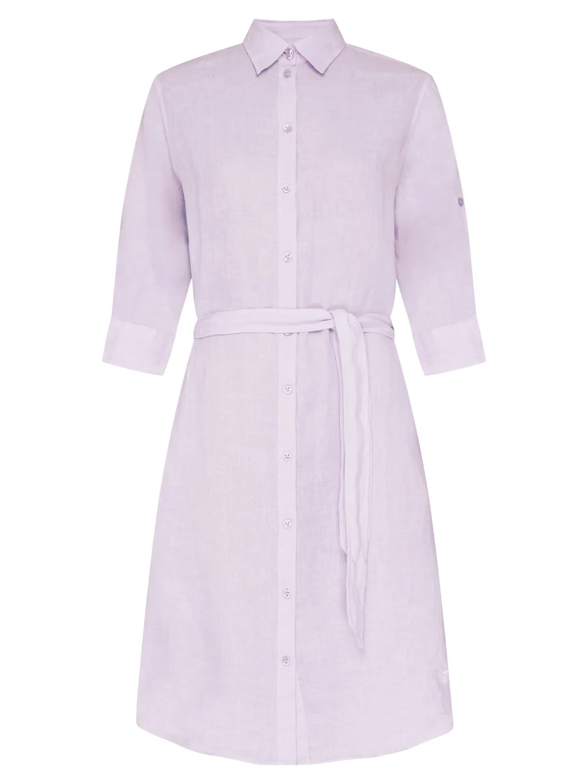 Inen Shirt Dress With Belt