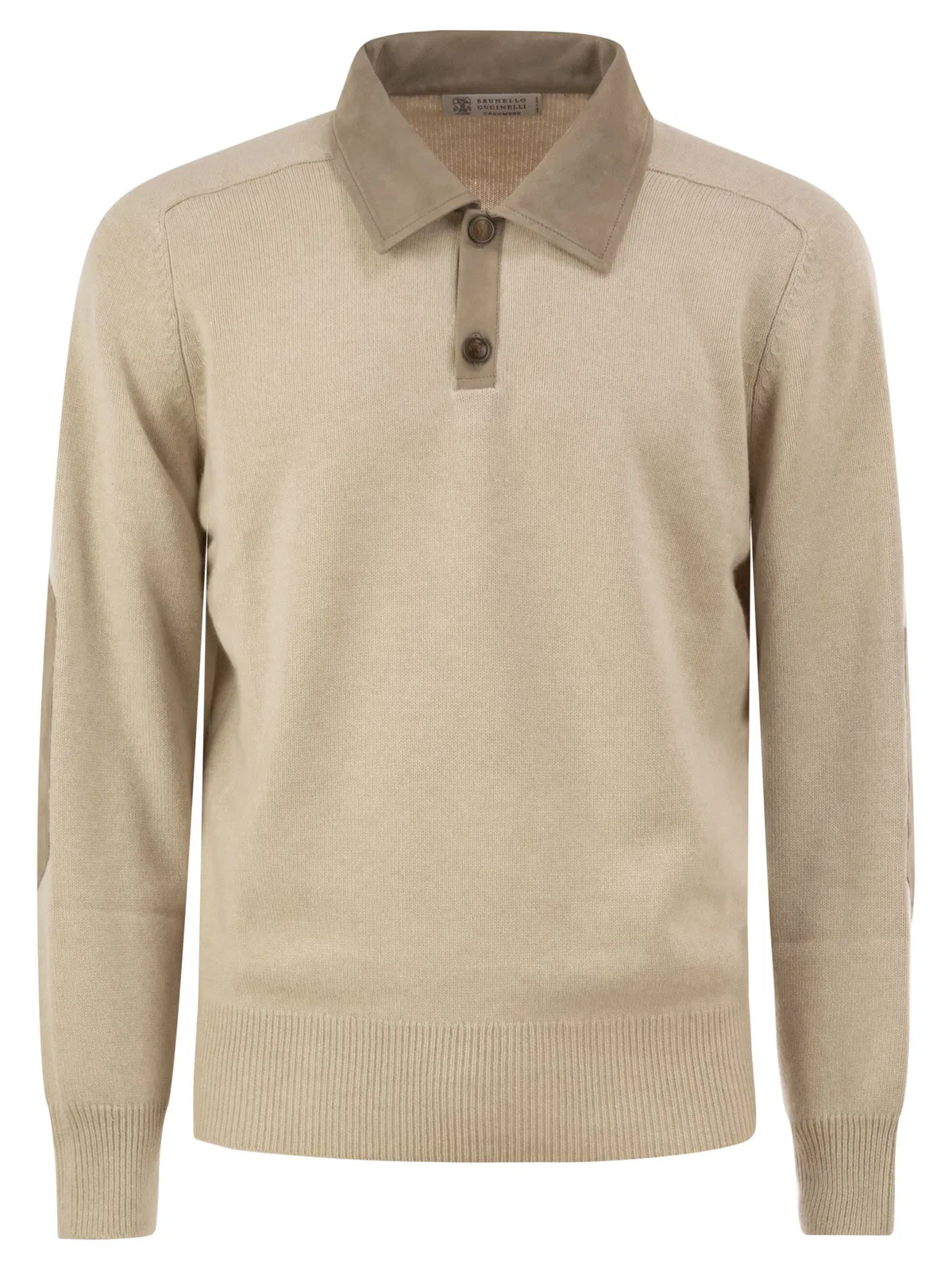 Pure Cashmere Polo Jumper With Leather Details