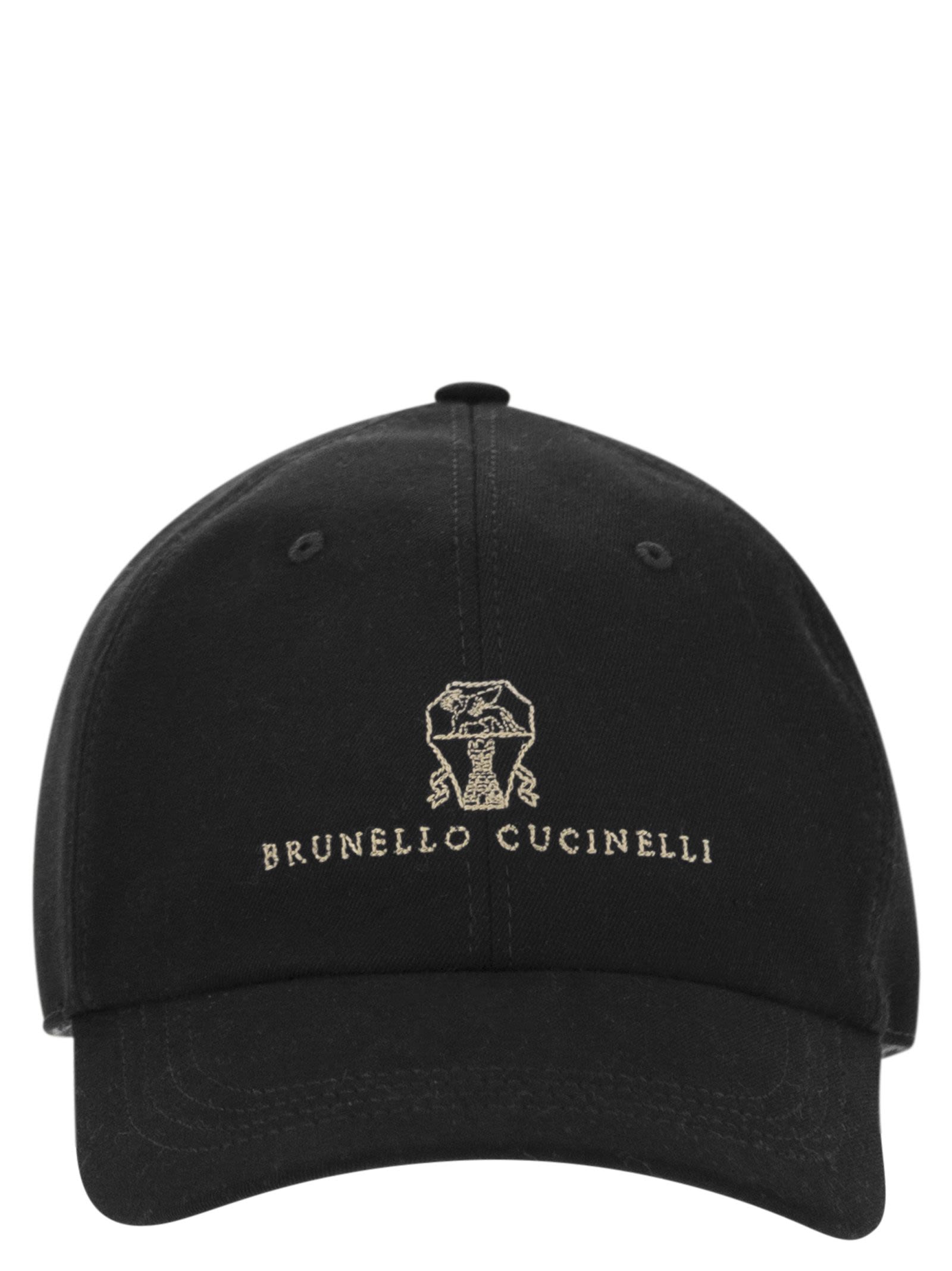 Baseball Cap In Garment-Dyed Twisted Cotton Gabardine With Embroidered Logo