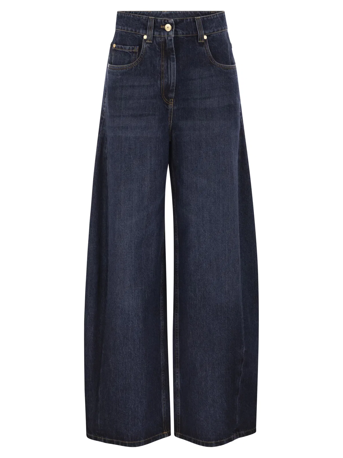 Wide-Leg Cotton Denim Jeans