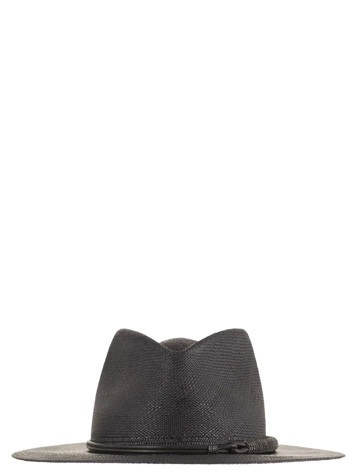 Straw Fedora With Precious Leather Band