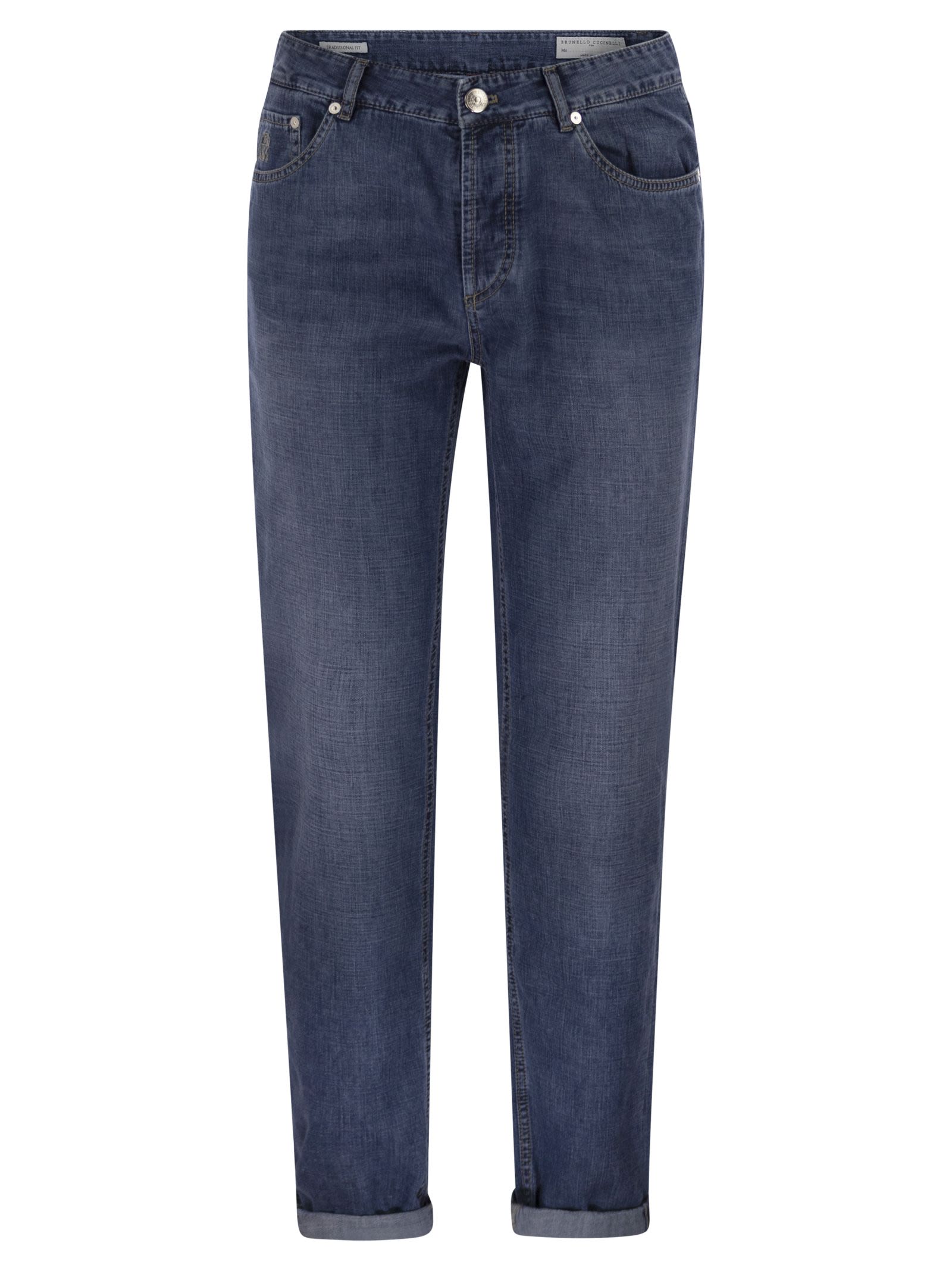 Traditional Fit Five-Pocket Trousers In Denim