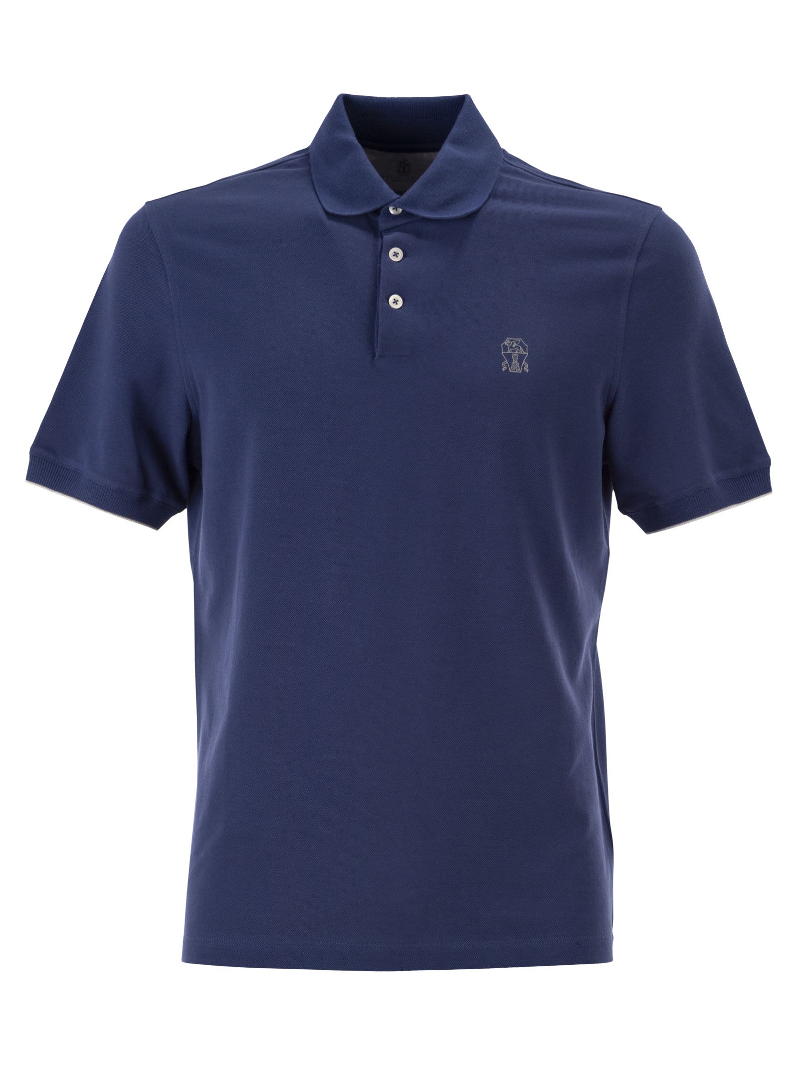 Cotton Polo Shirt With Printed Logo