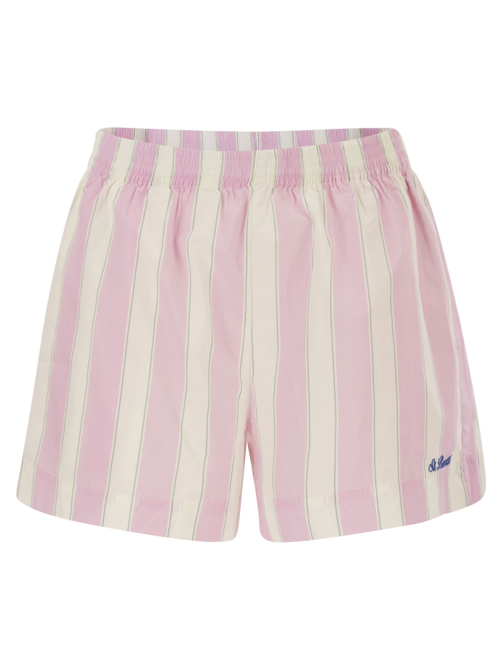 Meave - Striped Cotton Shorts
