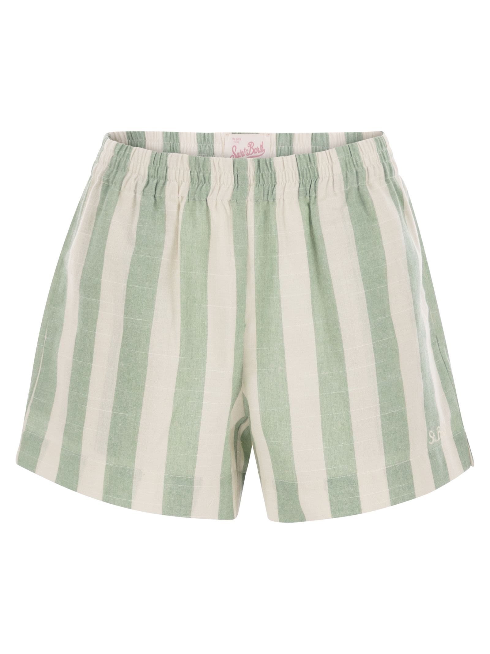 Meave - Striped Cotton Shorts
