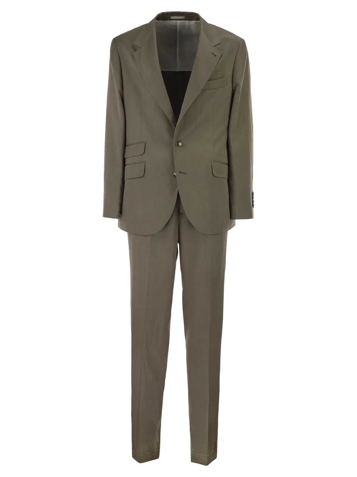 Silk And Linen Tailored Suit With Single-Breasted Jacket