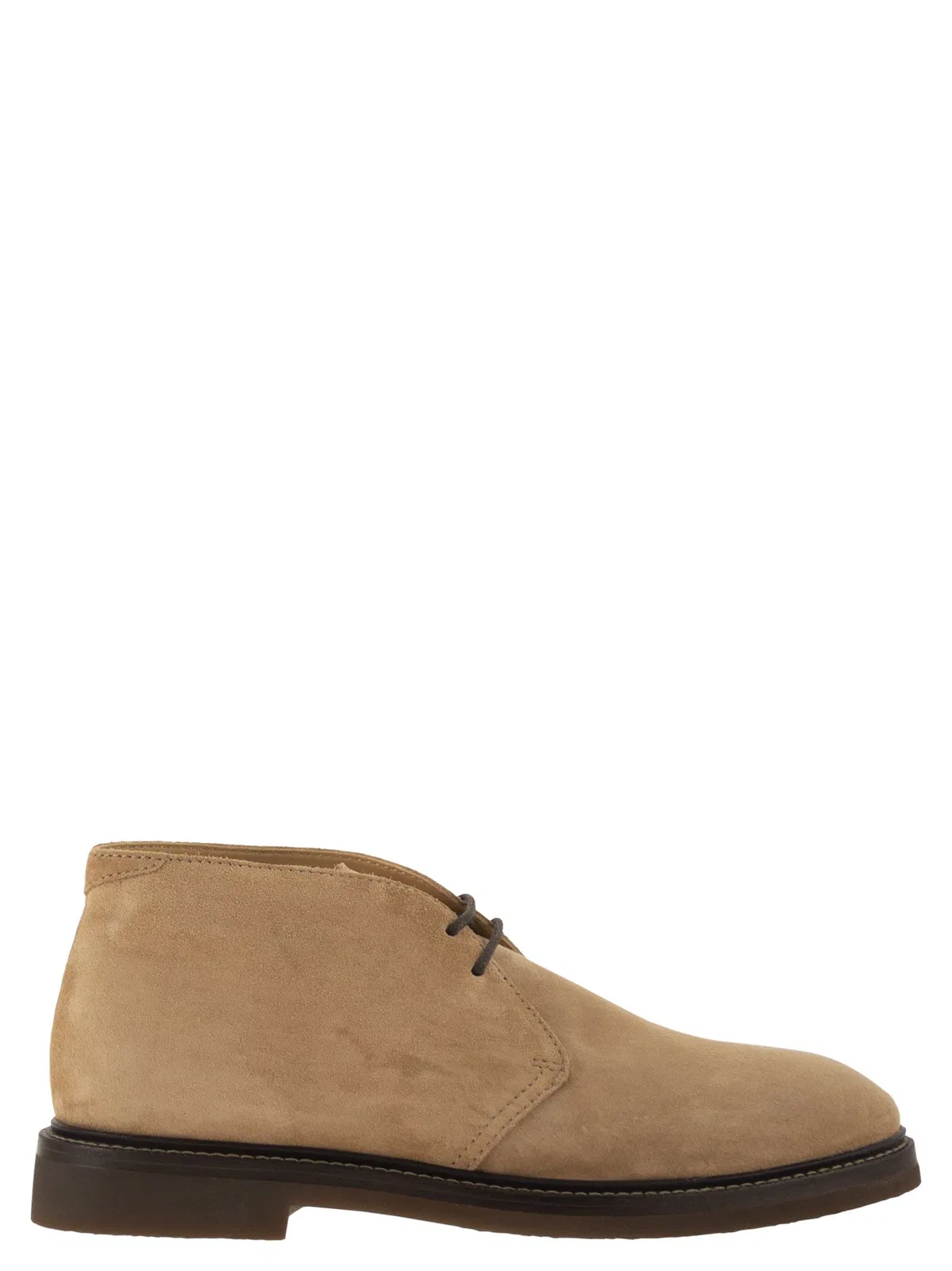 Suede Desert Boots With Rubber Sole