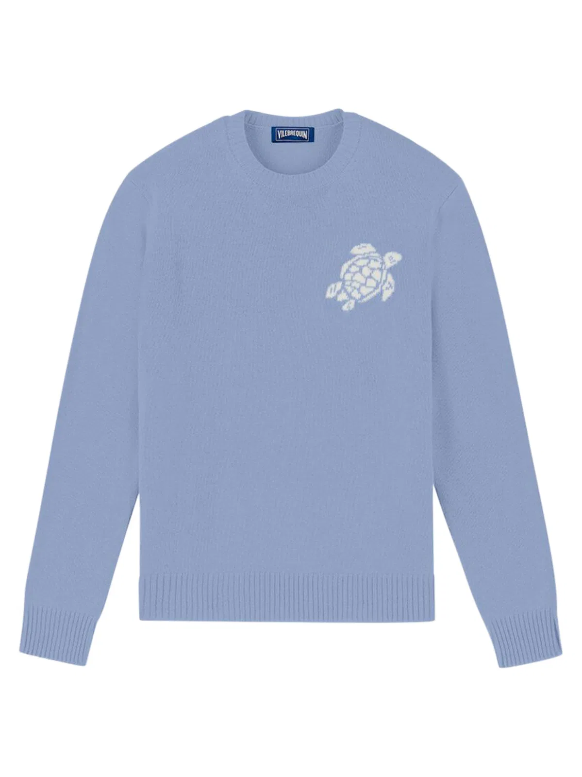 Organic Cotton And Cashmere Crew Neck Sweater With Turtle Logo