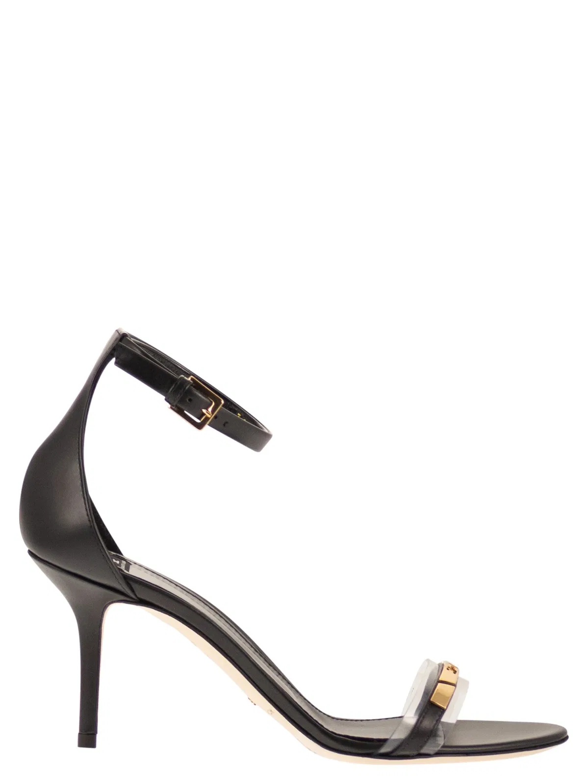 Elisabetta Franchi High-Heel Sandals With Transparent Strap And Logo Detail