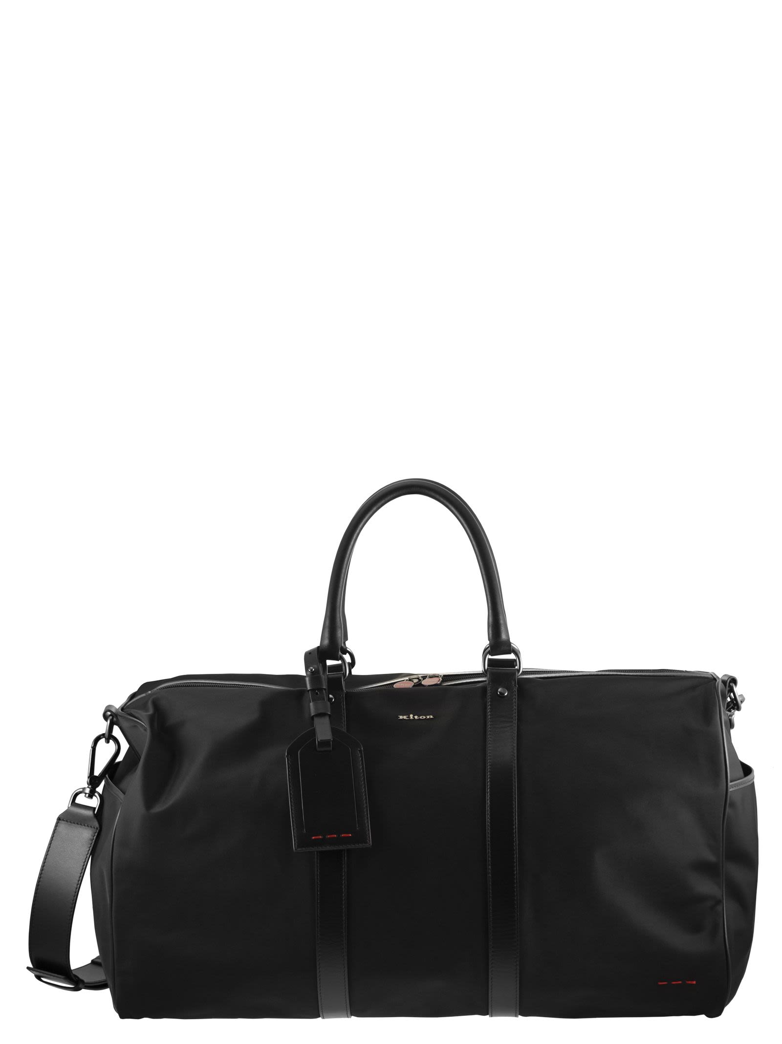 Nylon Travel Holdall With Leather Details